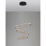 Lampa Wisząca Bueno LED Czarna z Kryształkami | Decolab24