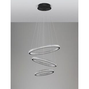Lampa Wisząca Bueno LED Czarna z Kryształkami | Decolab24