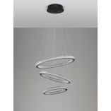 Lampa Wisząca Bueno LED Czarna z Kryształkami | Decolab24