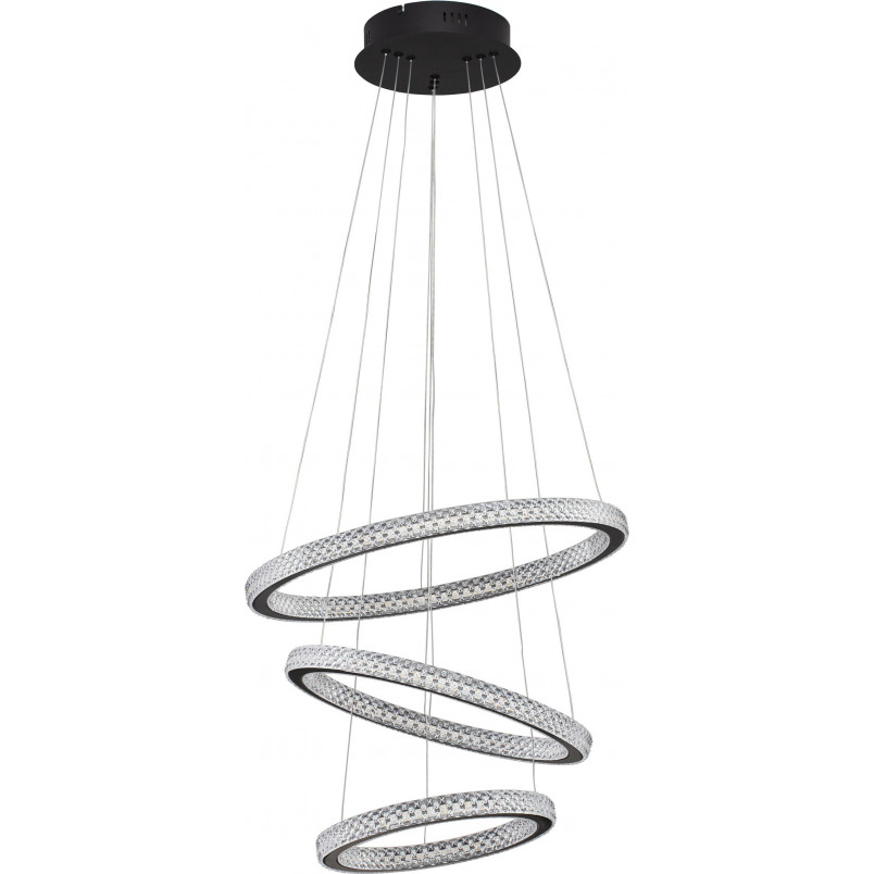 Lampa Wisząca Bueno LED Czarna z Kryształkami | Decolab24