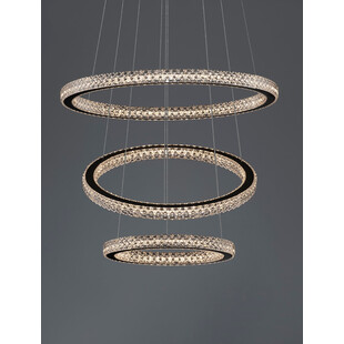 Lampa Wisząca Bueno LED Czarna z Kryształkami | Decolab24