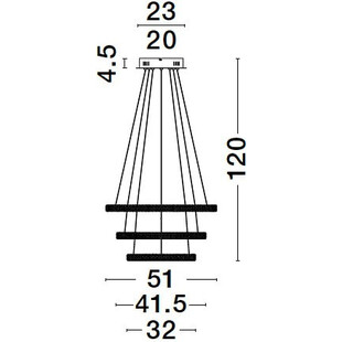 Lampa Wisząca Bueno LED Czarna z Kryształkami | Decolab24