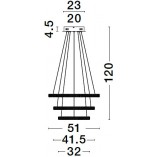 Lampa Wisząca Bueno LED Czarna z Kryształkami | Decolab24