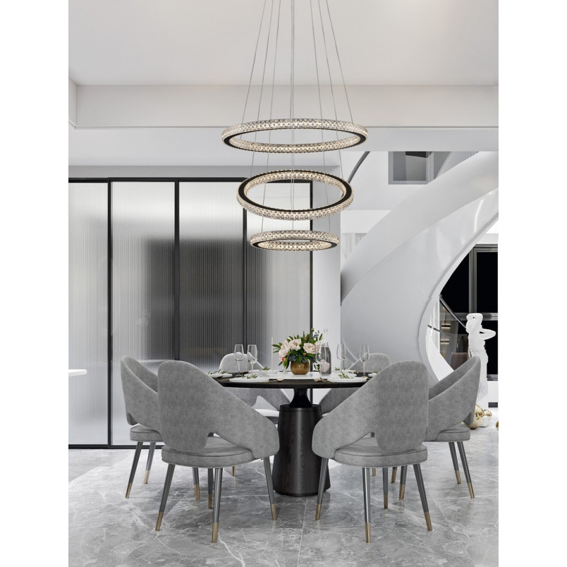 Lampa Wisząca Bueno LED Czarna z Kryształkami | Decolab24