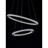 Lampa wiszące okręgi z kryształkami Bueno LED 60,5cm czarna