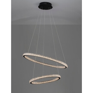 Lampa wiszące okręgi z kryształkami Bueno LED 60,5cm czarna