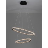 Lampa wiszące okręgi z kryształkami Bueno LED 60,5cm czarna