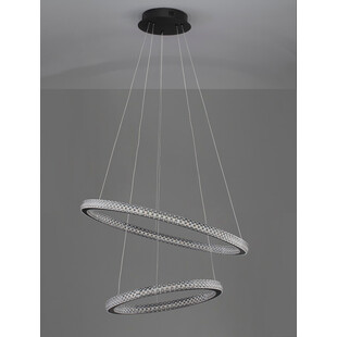Lampa wiszące okręgi z kryształkami Bueno LED 60,5cm czarna