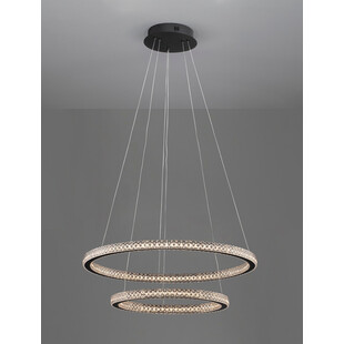 Lampa wiszące okręgi z kryształkami Bueno LED 60,5cm czarna