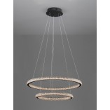 Lampa wiszące okręgi z kryształkami Bueno LED 60,5cm czarna