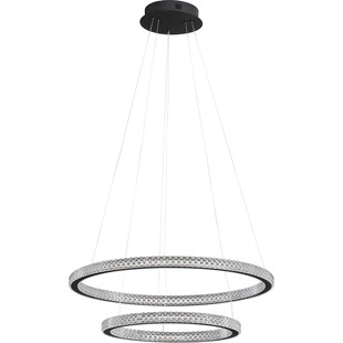 Lampa wiszące okręgi z kryształkami Bueno LED 60,5cm czarna