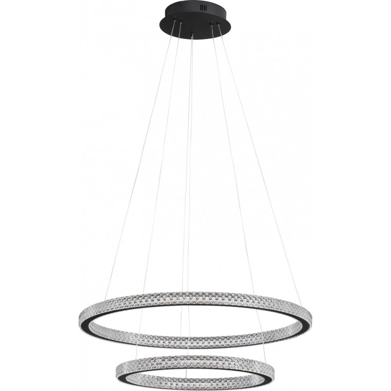 Lampa wiszące okręgi z kryształkami Bueno LED 60,5cm czarna