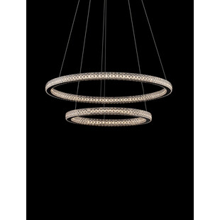 Lampa wiszące okręgi z kryształkami Bueno LED 60,5cm czarna