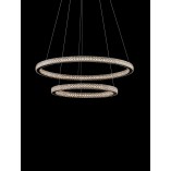 Lampa wiszące okręgi z kryształkami Bueno LED 60,5cm czarna