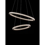 Lampa wiszące okręgi z kryształkami Bueno LED 60,5cm czarna