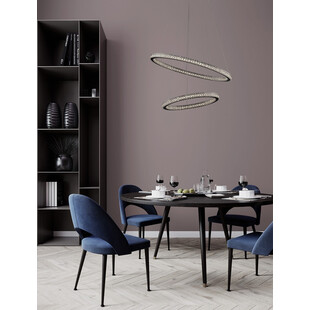 Lampa wiszące okręgi z kryształkami Bueno LED 60,5cm czarna