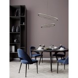 Lampa wiszące okręgi z kryształkami Bueno LED 60,5cm czarna