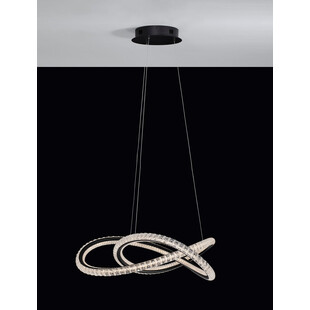 Lampa Wisząca Bueno LED Czarna z Kryształami | Decolab24