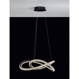 Lampa Wisząca Bueno LED Czarna z Kryształami | Decolab24