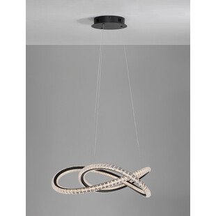 Lampa wisząca nowoczesna z kryształkami Bueno LED 57cm czarna