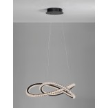 Lampa Wisząca Bueno LED Czarna z Kryształami | Decolab24