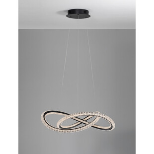 Lampa Wisząca Bueno LED Czarna z Kryształami | Decolab24