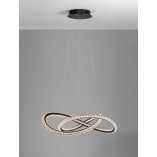 Lampa Wisząca Bueno LED Czarna z Kryształami | Decolab24