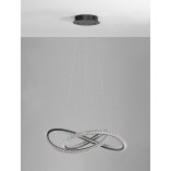 Lampa Wisząca Bueno LED Czarna z Kryształami | Decolab24