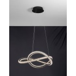 Lampa Wisząca Bueno LED Czarna z Kryształami | Decolab24