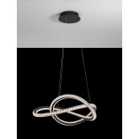 Lampa Wisząca Bueno LED Czarna z Kryształami | Decolab24
