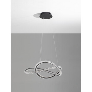 Lampa Wisząca Bueno LED Czarna z Kryształami | Decolab24