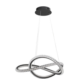 Lampa wisząca nowoczesna z kryształkami Bueno LED 57cm czarna