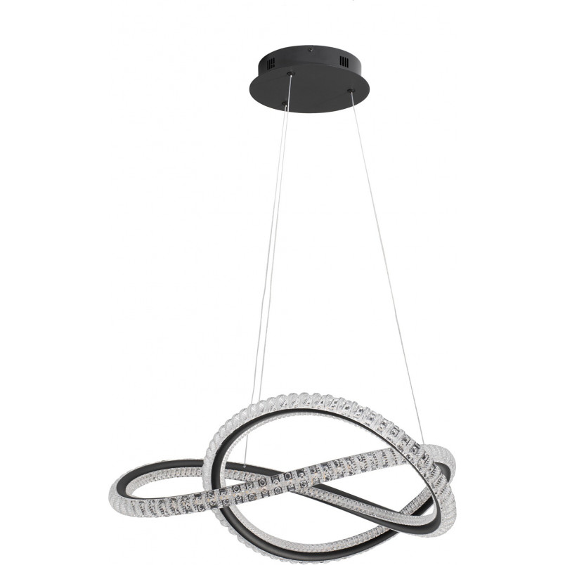 Lampa Wisząca Bueno LED Czarna z Kryształami | Decolab24
