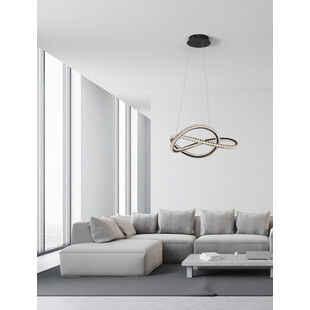 Lampa Wisząca Bueno LED Czarna z Kryształami | Decolab24