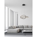 Lampa Wisząca Bueno LED Czarna z Kryształami | Decolab24