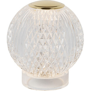 Lampa stołowa szklana glamour Cintra 9cm LED przeźroczysty / mosiądz Lucide
