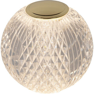 Lampa stołowa szklana glamour Cintra 9cm LED przeźroczysty / mosiądz Lucide