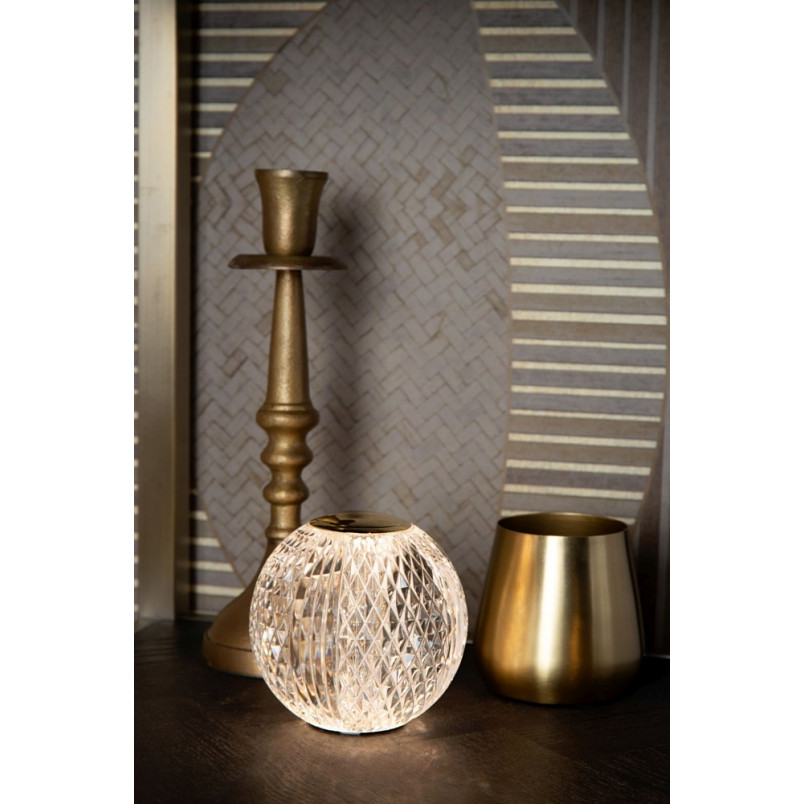 Lampa stołowa szklana Lucide Cintra | Glamour, LED, Ściemniacz