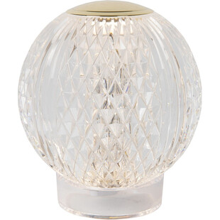 Lampa stołowa szklana glamour Cintra 11cm LED przeźroczysty / mosiądz Lucide