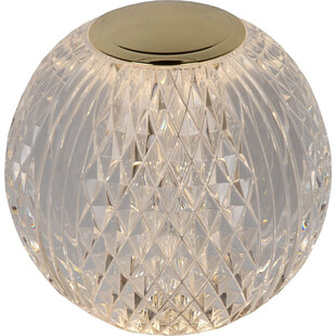 Lampa stołowa szklana glamour Cintra 11cm LED przeźroczysty / mosiądz Lucide