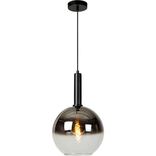 Lampa wisząca szklana kula Marius 30cm szkło dymione / czarny Lucide