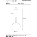 Lampa wisząca Marius | Lucide - Szkło dymione, E27