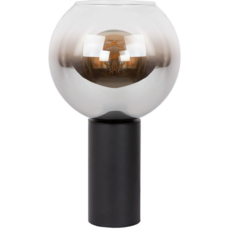 Lampa stołowa szklana kula Marius szkło dymione / czarny Lucide