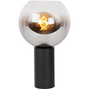 Lampa stołowa szklana kula Marius szkło dymione / czarny Lucide
