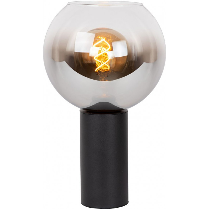 Lampa stołowa szklana kula Marius szkło dymione / czarny Lucide