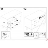 Regulowane Biurko z szufladami i półkami Sergio XL antracyt/dąb wotan Halmar dla dzieci