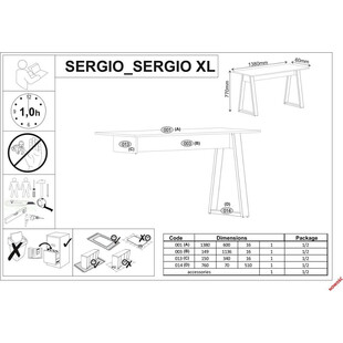 Biurko Sergio XL Halmar: Antracyt/Dąb Wotan - Funkcjonalność i Styl