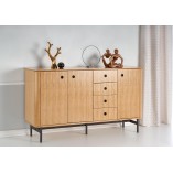 Komoda retro Halmar Smart 167cm | Dąb naturalny / Czarny