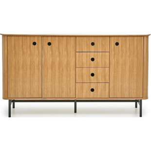 Komoda retro Halmar Smart 167cm | Dąb naturalny / Czarny