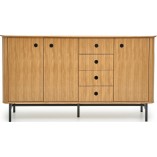 Komoda retro Halmar Smart 167cm | Dąb naturalny / Czarny
